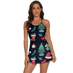 Christmas Pattern 2-in-1 Flare Activity Dress