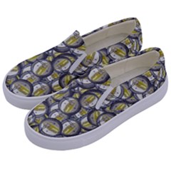 Gong Instrument Motif Pattern Kids  Canvas Slip Ons by dflcprintsclothing