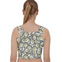 Gong Instrument Motif Pattern Velvet Racer Back Crop Top View2