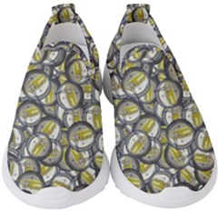 Gong Instrument Motif Pattern Kids  Slip On Sneakers by dflcprintsclothing