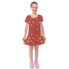 Background Pattern Texture Design Kids  Short Sleeve Velvet Dress by Ravend