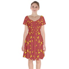 Background Pattern Texture Design Short Sleeve Bardot Dress by Ravend