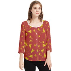 Background Pattern Texture Design Chiffon Quarter Sleeve Blouse by Ravend