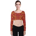 Background Pattern Texture Design Velvet Long Sleeve Crop Top View1