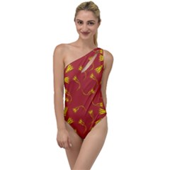 Background Pattern Texture Design To One Side Swimsuit by Ravend