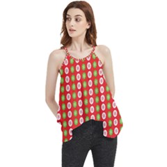 Festive Pattern Christmas Holiday Flowy Camisole Tank Top