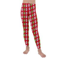 Festive Pattern Christmas Holiday Kids  Lightweight Velour Leggings by Ravend