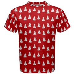 White Christmas Tree Red Men s Cotton Tee by TetiBright