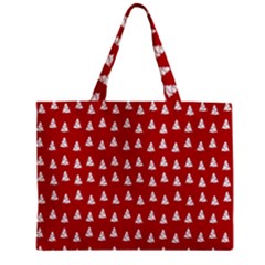 White Christmas Tree Red Zipper Mini Tote Bag by TetiBright