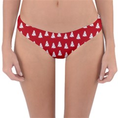 White Christmas Tree Red Reversible Hipster Bikini Bottoms