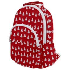 White Christmas Tree Red Rounded Multi Pocket Backpack by TetiBright