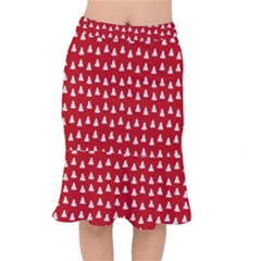 White Christmas Tree Red Short Mermaid Skirt