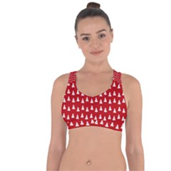 White Christmas Tree Red Cross String Back Sports Bra by TetiBright