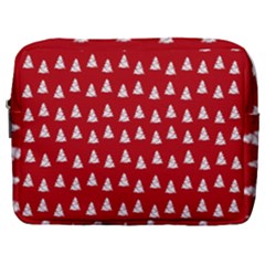 White Christmas Tree Red Make Up Pouch (large) by TetiBright