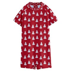 White Christmas Tree Red Kids  Boyleg Half Suit Swimwear by TetiBright