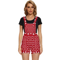 White Christmas Tree Red Short Overalls by TetiBright