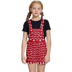 White Christmas Tree Red Kids  Short Overalls