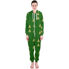 Green Christmas Trees Green Hooded Jumpsuit (ladies) by TetiBright