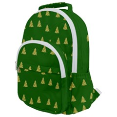 Green Christmas Trees Green Rounded Multi Pocket Backpack by TetiBright