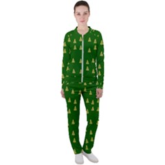 Green Christmas Trees Green Casual Jacket And Pants Set