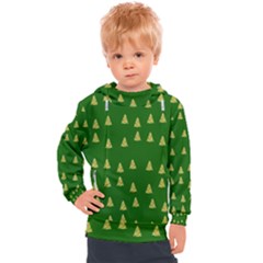 Green Christmas Trees Green Kids  Hooded Pullover by TetiBright