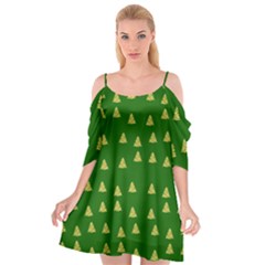 Green Christmas Trees Green Cutout Spaghetti Strap Chiffon Dress by TetiBright