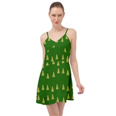 Green Christmas Trees Green Summer Time Chiffon Dress by TetiBright