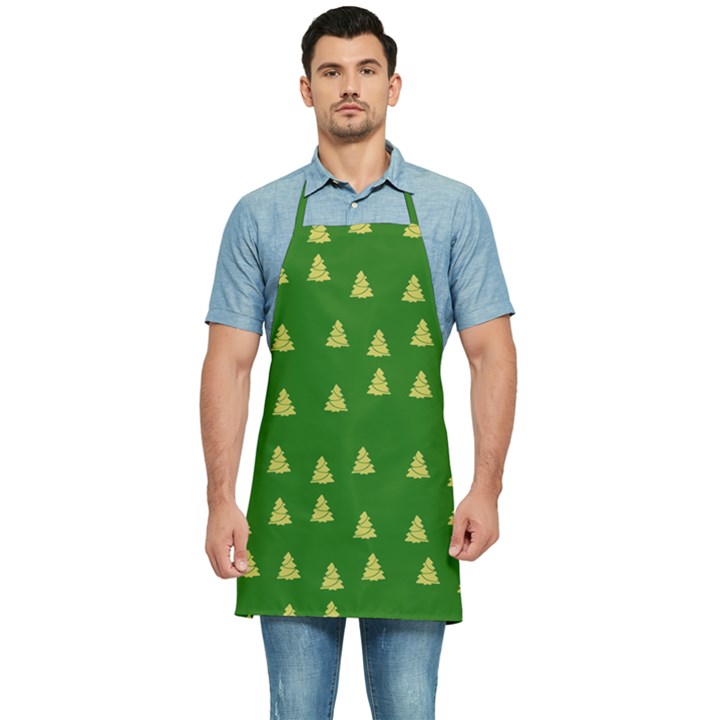 Green Christmas Trees Green Kitchen Apron