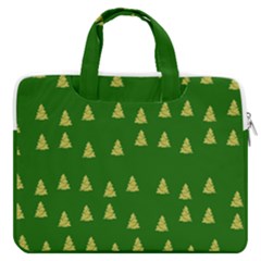 Green Christmas Trees Green Macbook Pro 16  Double Pocket Laptop Bag  by TetiBright