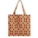 Red Christmas Tree Brown Zipper Grocery Tote Bag View1