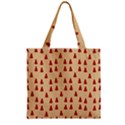 Red Christmas Tree Brown Zipper Grocery Tote Bag View2