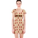 Red Christmas Tree Brown Short Sleeve Bodycon Dress View1