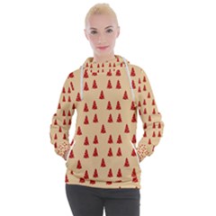 Red Christmas Tree Brown Women s Hooded Pullover by TetiBright