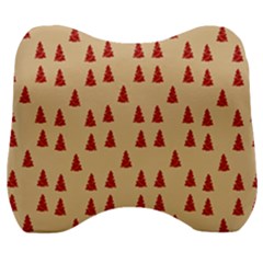 Red Christmas Tree Brown Velour Head Support Cushion