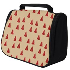 Red Christmas Tree Brown Full Print Travel Pouch (big)