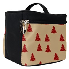 Red Christmas Tree Brown Make Up Travel Bag (small)