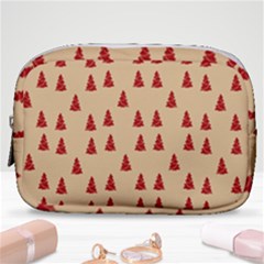 Red Christmas Tree Brown Make Up Pouch (small)