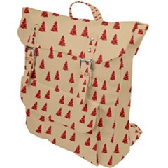 Red Christmas Tree Brown Buckle Up Backpack