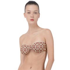 Red Christmas Tree Brown Classic Bandeau Bikini Top 