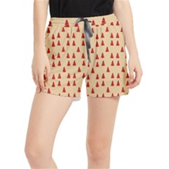 Red Christmas Tree Brown Women s Runner Shorts