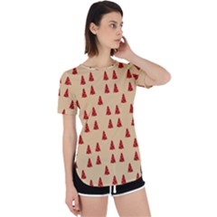 Red Christmas Tree Brown Perpetual Short Sleeve T-shirt