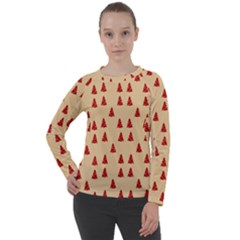 Red Christmas Tree Brown Women s Long Sleeve Raglan Tee