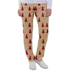 Red Christmas Tree Brown Women s Casual Pants