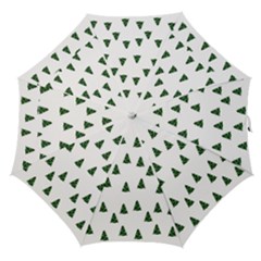 Green Christmas Trees White Straight Umbrellas