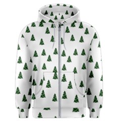 Green Christmas Trees White Men s Zipper Hoodie