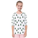 Green Christmas Trees White Kids  Quarter Sleeve Raglan Tee View1