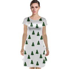 Green Christmas Trees White Cap Sleeve Nightdress