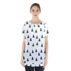 Green Christmas Trees White Skirt Hem Sports Top by TetiBright