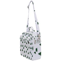 Green Christmas Trees White Crossbody Day Bag