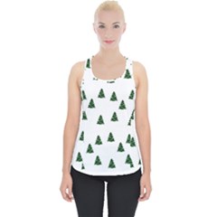 Green Christmas Trees White Piece Up Tank Top